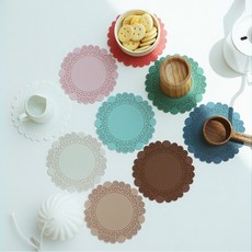 미르코리아 감성 도일리 실리콘 컵받침 4p, 핑크, 1세트