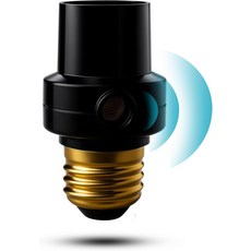 황혼에서 새벽까지 센서 - 조명 기구용 포토셀 실외 타이머 실내 및 조명용 광전 스위치 LED 전구와 호환 가능, Black