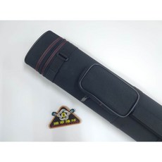 【國華撞球】C24T撞球桿專用6孔球筒 2大4小 尼龍輕管 手提/肩背(黑底藍線、紅線), 黑底紅線, 1個