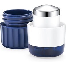 Fullicon 多功能切藥器 磨藥器 藥片收納盒 三合一 切藥磨藥收納一次搞定, 藍白色, 1個