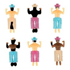 처녀 파티 음료 친구 마커 - 음료용 재미있는 카우보이 유리 참 (6개 세트)