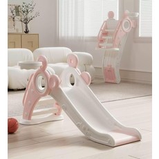 미끄럼틀 실내 접이식 유아 놀이터 농구골대 놀이기구, 1개, 크림