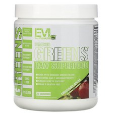 EVLUTIONNUTRITION 綠色超級植物萃取物粉 蘋果口味, 1瓶, 162g