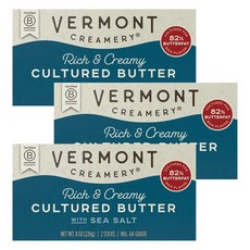 버몬트 크리메리 컬처드 버터 씨솔트 227g 3팩, 3개