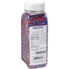 데코팩 애국적인 퓨전 믹스 캔디 스프링클스 26온스 휴대 DecoPac Patriotic Fusion Mix Sprinkles 27oz Red White Blue Can, Multi, 26 Ounces, 1개, 739g