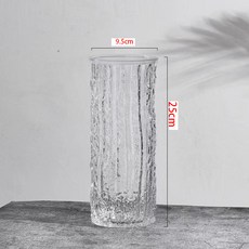 冰川紋花瓶簡約玻璃花瓶家用客廳餐廳擺件插花乾花容器, 透明
