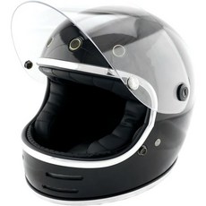 NEO 빈티지 VT-9 레트로 풀페이스 SG 사이즈L 59~60 cm, L 사이즈, 블랙 x 투명 실드