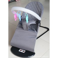 접이식 흔들 의자 침대 신생아침대 신생아, 진 그레이 다이아몬드+장난감 받침대 세