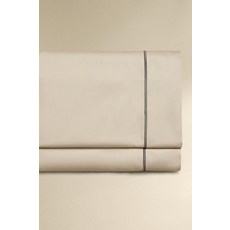 zara 자라 스캘럽 에지 새틴 플랫시트 - 라이트 그레이, 싱글