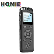 HOMIE 소형 휴대용 초고음질 노이즈캔슬링 녹음기 고성능 디지털녹음기 8GB, 블랙, RT7