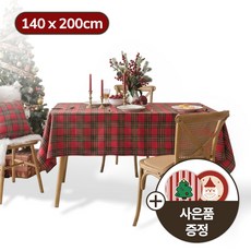 ONDOBIUM 체크패턴 테이블보 식탁보 크리스마스 소품, 6인(140×200cm), 레드체크, 1개