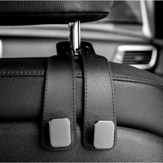 차량용 헤드레스트 후크 가방 걸이 휴대폰 거치대, 블랙, 1개