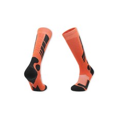 滑雪襪 高筒保暖透氣排汗滑雪襪，加厚襪底緩衝支撐，專業滑雪運動襪, 8201橘黑色M, 1套