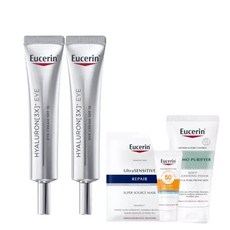 하이알루론3X아이크림 15ml 2개 증선프로텍트5ml+클렌징폼50g+마스크팩1매