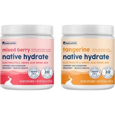 NativePath Hydrate Duo - Tangerine & Mixed Berry Electrolyte Drink Mix with BCAA for Hydration, NativePath Hydrate Duo - Tange