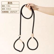 DFMEI 狗狗繩子防爆衝P鏈遛狗牽引繩防掙脫狗鏈子中大型犬防爆衝拴狗繩, 1個, 黑色入門款p鏈小型犬長1.5米粗0.6cm
