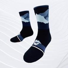 遠眺山景-四向止滑羊毛襪雙 極致速乾美麗諾羊毛登山襪 高筒, 1個, 黑夜藍(2雙),L(25-28cm)