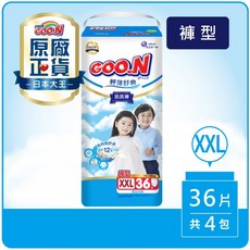 【GOO.N 大王】國際版輕薄舒爽褲型尿布 箱購 L/XL/XXL/XXXL 小日所, 1個, XXL 36 片×4入(箱購)
