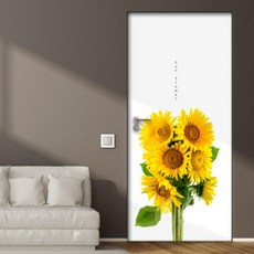 아트박스/꾸밈 pa619-행복의해바라기_현관문시트지, 본품
