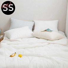 스노우리플 여름 침구세트 슈퍼싱글 화이트 홑이불 베개커버 시어서커 냉감 여름이불 침대패드