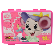 紫鼠 18色可水洗彩色筆(手提) 一盒入 兒童彩色筆 無毒可水洗, 1套