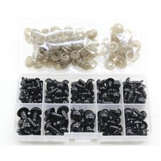 142pcs 6-12mm 박제 동물 인형 DIY 장난감에 대 한 6-12mm 블랙 플라스틱 공예 안전 눈, 검은 색, 다른, 1개