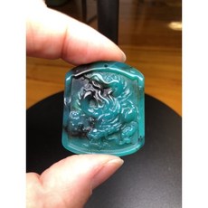台灣藍寶 藍玉髓 龍牌 墜飾