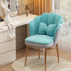 1인용 벨벳 의자 핑크 22 패브릭 골드다리스펀지나비의자핑크 등받이 미용실 쇼파 체어 네일, G. 골든 레그 그레이 앤 블루 벨벳 스펀지 나비 베개