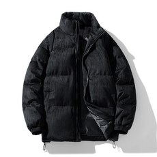 純色情侶款加厚保暖棉服寬鬆外套