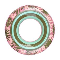 WEKO 28吋熱帶棕櫚樹游泳圈(兒童游泳圈/小孩泳圈/造型泳圈)，可愛造型，安全材質，夏日戲水必備, 粉色, 1個