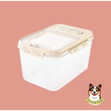 寵物飼料桶 儲糧桶 密封防潮大容量貓糧狗糧儲存罐, 1個, 10KG, 10ml, 透明