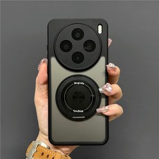 手機殼，霧面磨砂防指紋，360度旋轉磁吸支架，支援 MagSafe 無線充電