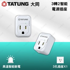 大同 TATUNG 氮化鎵 Type-C USB擴充插座, 1個, 3轉2智能電源插座*1入
