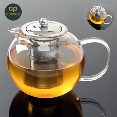 찻주전자 로하티 소담 내열유리 차포트 1.3L 거름망 내열유리티포트