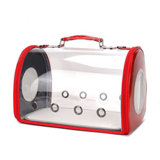 透明寵物外出提籠, 紅色大號配送絨墊+肩帶【貓咪15公斤內狗狗10斤內】, 1個