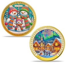 메리 크리스마스 챌린지 코인 행복 가족 산타클로스 기념 주화 새해 눈 덮인 마을 눈사람 재미있는 토큰 따뜻한 휴일 수집용 선물 가족 친구를 위한, 크리스마스 패밀리 2
