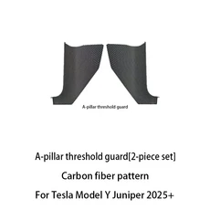 24 8Pcs tesla 호환 Model Y Juniper 2025 + ABS 전면 후면 도어 씰 프로텍터 임계 값 스트립 안티 킥 가드, 07 A Carbon pattern