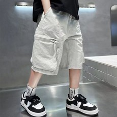 UPPERCUT 아동 카고 반바지 버뮤다팬츠 아웃도어 등산복 반바지 와이드 여름 반바지 남녀공용