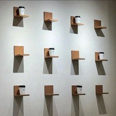 簡約木制 墻上置物架 客廳臥室壁掛收納隔板, 胡桃色 15*15*15,3 只裝