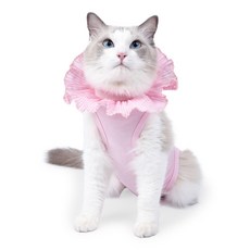 고양이 중성화 환묘복 고양이 옷 보호 강아지 중성화복 암컷 환견복 고양이 중성화 환묘복 고양이중성화수술후입는옷, 1개, Pink