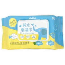 加厚型珍珠紋純水濕紙巾 80抽 有蓋 (嬰兒抗敏), 1個, 50g