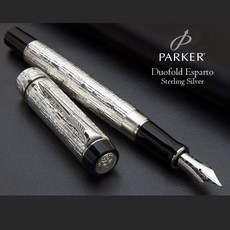 派克 parker duofold 大多福 百年紀念 銀色飾邊 純銀 M尖 鋼筆, 銀色