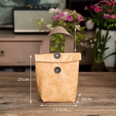 종이 보냉백 방수 도시락 직장인 소형 카키색 A 런치백 보온 크래프트 가방, 1개, A. 소형