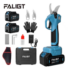 FALIGT 21V BLDC 무선 충전식 가위 리튬배터리 전동 가위 다기능 전지가위 4.0ah 전력량 표시 4000mAh 배터리 2개 세트
