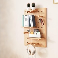 DIY洞洞板置物架 (含全套配件), 原木色, 1個