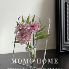 ins北歐風藝術相框花瓶擺件，臥室餐桌裝飾品，簡約風格仿真花水培花器，全店折扣中, 透明款-不帶花【1個裝】,水晶透明【二代相框花瓶】