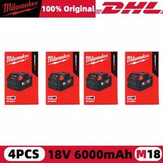 12V 배터리 포장용 컬러 박스 M12B6 6000mAh 충전식 공구 배터리 M12 슈퍼 엔듀런스 6 0Ah, M18 6 0AH x4