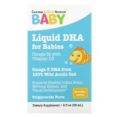 캘리포니아골드뉴트리션 유아용 오메가3 59ml DHA EPA 유아, 1개
