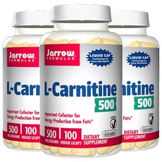 Jarrow FORMULAS 賈羅公式 無麩質左旋肉鹼素食膠囊 500mg, 100顆, 3個