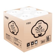 한아름산업 무형광 아롱이 2겹 점보롤 120M(1BOX 16롤) +팝업 미용티슈 1개, 16롤